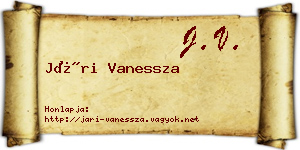 Jári Vanessza névjegykártya